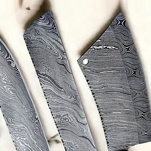 Ensemble de couteaux de cuisine en acier Damas faits à la main, couteaux de cuisine professionnels avec un motif unique et un design durable pour la maison - Product Image 5