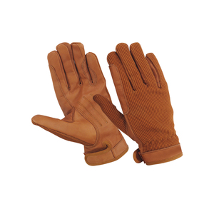 Guantes Ecuestres de Cuero Vacuno Premium y Malla de Crochet, Transpirables, para Todas las Estaciones, Equipo de Equitación para Jinetes Profesionales - Product Image 1
