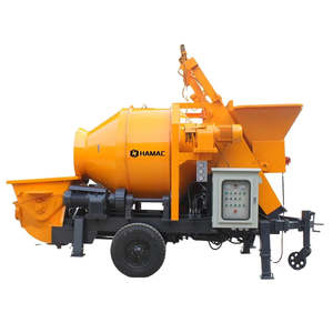 Malaxeur à béton mobile monté sur remorque, 18 m³/h, pompe électrique/diesel, prêt à l'emploi pour la construction - Product Image 1