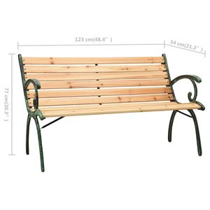 Panca da Giardino Durevole Larga 123 cm in Legno di Abete Naturale Massiccio per Patio - Product Image 6