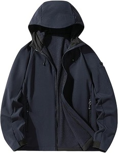 เสื้อฮู้ดดี้สตรีทแวร์สำหรับผู้ชาย ผ้าฝ้าย/ใยไผ่ พิมพ์ลายยางนูนแบบเทคนิค ซิปแบบพิเศษ สำหรับวิ่งและเล่นกีฬา - Product Image 4