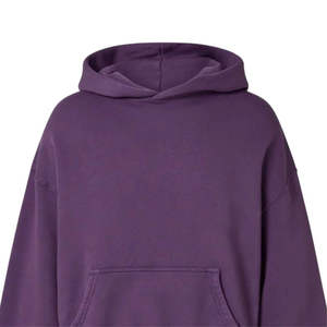 Sudadera con Capucha de Forro Polar para Mujer, Color Morado, Manga Larga, Color Sólido, Estilo Holgado, Informal, para Otoño, con Bolsillos, Transpirable - Product Image 2