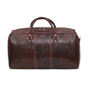 <b>Men's</b> Genuine Leather Fashion Duffle <b>Bag</b> with Zipper Closure and Belt Detail-Large Capacity Travel Luggage - Product Image 4