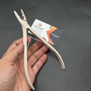 Alicates de acero inoxidable de microanillo reutilizables de 2 agujeros de alta calidad, herramientas de extensión de cabello sostenibles para cabello humano - Product Image 1