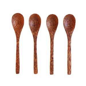 สินค้าขายดี ช้อนเปลือกมะพร้าวทำมือลายดอกบัวสีน้ำเงิน ด้ามยาว ทนความร้อน ใช้กับเครื่องล้างจานได้ เป็นมิตรกับสิ่งแวดล้อม - Product Image 1