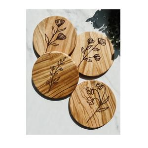 Posavasos Decorativo Hecho a Mano de Madera Clásica y Duradera para Vasos, Protector de Mesa de Madera Natural para la Comedor - Product Image 2