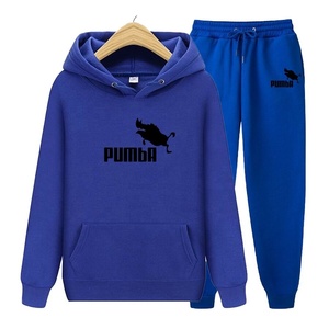 Survêtement de couleur unie pour homme, ensemble de 2 pièces, Sweat à capuche et pantalon, avec Logo, personnalisé, nouvelle collection 2022 - Product Image 2