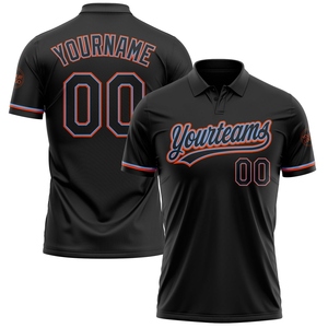 เสื้อโปโลกอล์ฟแบบมีรูระบายอากาศสีดำ-น้ำเงิน-ส้ม รุ่น Performance Vapor ของ OMMIZ INDUSTRY ขายส่งโดยตรงจากโรงงาน - Product Image 1