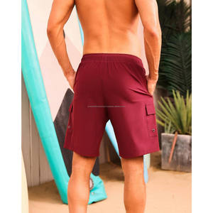 Séchage rapide grande taille hommes 2 en 1 court hommes plage short de bain imprimé imperméable maillot de bain avec poche - Product Image 2