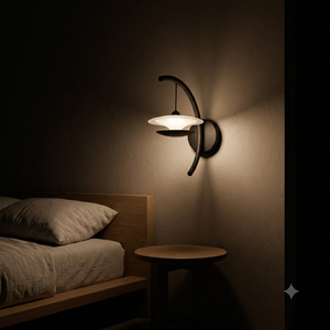 Modern Black Metal <b>Wall</b> Lamp <b>with</b> White Drum Shade LED <b>Light</b> E27 Bulb Base for Living Room Use - Product Image 3