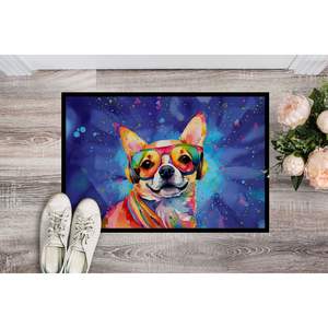 Chihuahua Hippie Dawg Paillasson Antidérapant Lavable Low Pile 24H X 36W Intérieur Extérieur Avant Paillasson pour Entrée - Product Image 2