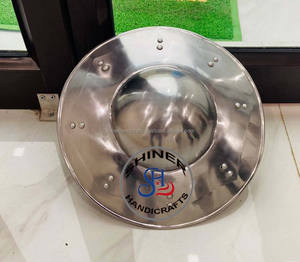 Escudo de acero cruzado Medieval para niños, 18 calibre, armadura redonda griega, Buckler, 12 ", coleccionable, regalo para niños - Product Image 3