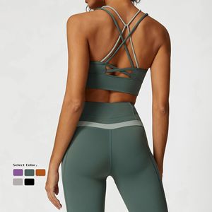 Conjunto Deportivo de Yoga y Pilates para Mujer, Marca Famosa, Diseño Sólido a Rayas, Transpirable, Elástico, Sin Costuras, con Textura Acanalada, Leggings para Gimnasio - Product Image 2