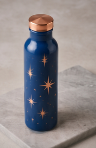 Botella de Agua de Cobre Esmaltada Artesanal al por Mayor, Diseño de Estrellas Celestiales, Estilo Ayurvédico, Antiderrames, Ecológica, para Gimnasio y Yoga - Product Image 4