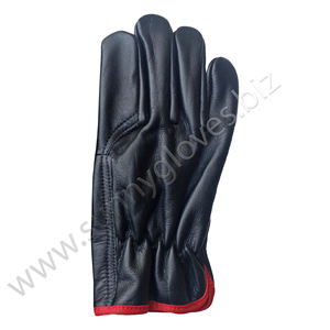 Gants de travail en cuir blanc de qualité supérieure avec finition lisse pour les tâches en extérieur et bracelet élastique professionnel - Product Image 5