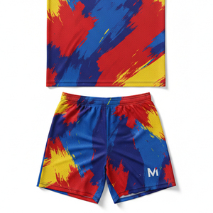 Ensemble de maillot et short de football sublimé, coupe confortable, impression intégrale, logo personnalisé, tenues de match de football - Product Image 2