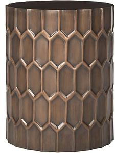 Linea Exports Inc Modern Design Silver Hammered Metal Accent Side Table <b>Stool</b> For Living Room Home Decor Furniture - Product Image 3