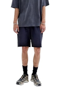 Summer Hip Hop Sun Faded Shorts Avec Strass Vente en gros Custom Puff Printed Acid Wash Shorts Streetwear Vintage Wash Shorts - Product Image 2