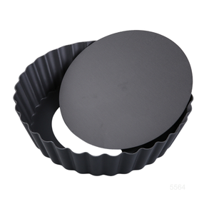 Molde para Tartas Acanalado Profundo de 6 Pulgadas de Diámetro y 1.6 Pulgadas de Profundidad, con Fondo Desmontable, Mini Moldes Negros para Tartas con Bordes Acanalados, Herramienta para Hornear Postres - Product Image 1