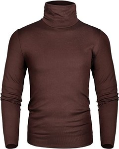 <b>Men's</b> Solid <b>Black</b> <b>Turtle</b> <b>Neck</b> Long Sleeve Pullover Sweater Breathable Knitted Spandex Polyester Autumn Wear - Product Image 3