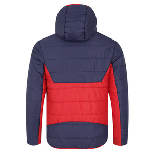 Veste matelassée à capuche personnalisée pour homme, couleur marine et rouge, manteau d'hiver imperméable et chaud pour homme - Product Image 2