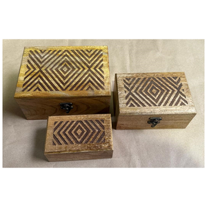 Latest Stock Arrival New Design Kitchen Use Rectangular Mango Wood <b>Box</b> Hand Carved <b>Wooden</b> Storage <b>Box</b> for Sale - Product Image 1