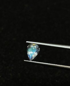 Piedra lunar arcoíris azul fuego facetada natural, corte de pera. Piedra lunar arcoíris africana, corte de pera. - Product Image 2