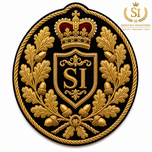 Customized Vintage <b>Sew</b>-On Lace Safety <b>Pin</b> Embroidered Crest Badge Patch Official Embroidery Patches Blazer Material - Product Image 5