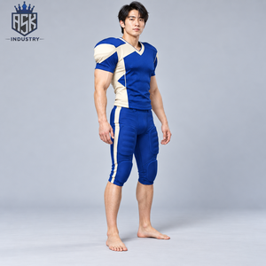 ชุดยูนิฟอร์มอเมริกันฟุตบอลโพลีเอสเตอร์สั่งทำขายส่ง พิมพ์ลายแบบ Dye Sublimation ระบายอากาศได้ดี แห้งเร็ว มีไซส์พลัส พร้อมโลโก้สั่งทำ - Product Image 2
