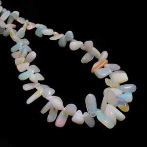 Flashy Ethiopian Welo Opal Slice <b>Pebble</b> Beads Side Drill Polished Gemstone 3x6mm To 7x10mm - Product Image 1