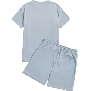 AMDAA ENTERPRISES Men's Solid T-Shirt Shorts <b>Set</b> Crew Neck Casual Summer Wear Breathable Seamless Fusing <b>Knitted</b> Plain Dyed - Product Image 5