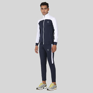 Survêtement de sport pour homme en velours premium, extensible dans les quatre sens, coupe ajustée, couleur unie, confortable, pour l'automne, le jogging et la course à pied - Product Image 3