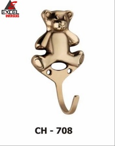 Gancho para sombreros y abrigos de latón con diseño de manija, para instalaciones estándar en puertas, precio al por mayor - Product Image 1