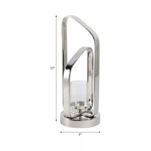 Modern Aluminum <b>Lantern</b> Candle Holder 17 Inch <b>Tall</b> Handmade Eco-Friendly Durable Home Decoration - Product Image 1