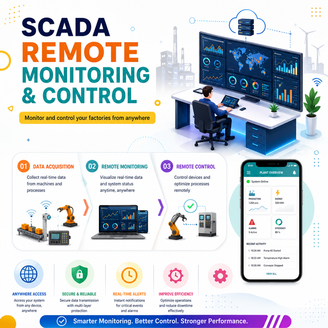 Remote Factory SCADA Monitoring System – Free SCADA Platform | ATScada System – OEM Available