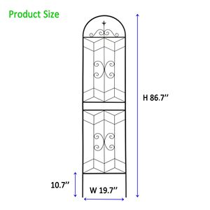 2 Pack Rustproof Metal Garden <b>Trellis</b> 86.7\" X 19.7\" Black Outdoor <b>Flower</b> Support for Climbing Plants - Product Image 5