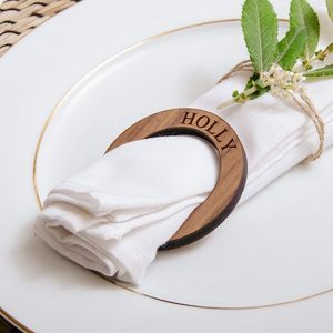 Anneau de serviette en bois et résine, fait main en époxy, classique, durable, écologique, accessoire de table pour la maison, le restaurant, l'hôtel, le mariage - Product Image 4