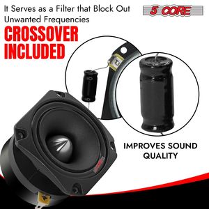 Coppia di 600W picco combinato 4 Ohm 3.5 pollici in alluminio Super Bullet tweeter Audio per auto altoparlanti TW BLT 150 BLK coppia di amplificatori per auto - Product Image 5
