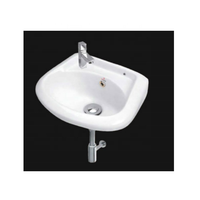 Lavabo mural en céramique moderne de haute qualité pour salle de bain, avec drain, certifié ISO9001, facile à nettoyer, résistant à l'eau