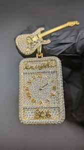 Pendentif Guitare Moissanite avec Horloge, Plaqué Or, Bijoux en Argent Sterling 925, Bijoux Fins, Pendentifs et Breloques, Vente Chaude - Product Image 2