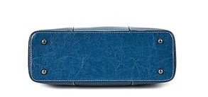 Women's Genuine Leather Tote <b>Bag</b> Classic Blue Saffiano <b>Large</b> Capacity <b>Shoulder</b> Strap Casual Daily Use Handbag - Product Image 5