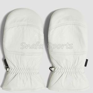Mitaines de ski en cuir de mouton noir pour le snowboard et les températures froides, logo personnalisé OEM, gants d'hiver chauds doublés - Product Image 3