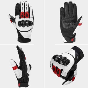 New Standard Men's Leather Motorbike <b>Gloves</b> Breathable Non Slip <b>Touchscreen</b> Compatible Adjustable Wrist Strap High Speed Track - Product Image 4