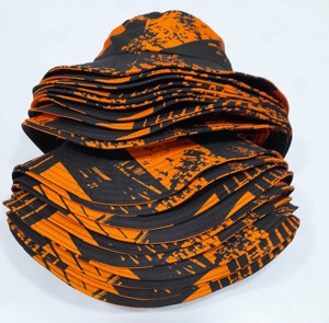 Sombrero de Pescador Unisex Transpirable con Diseño de Dibujos Animados Sublimado Personalizado OEM |   Sombrero para el sol con gráfico abstracto en negro y naranja |   Sombreros de Sialkot - Product Image 4