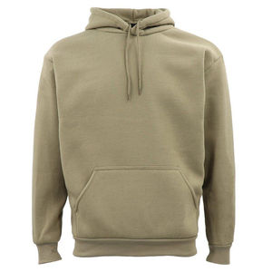 Sudadera con Capucha de Forro Polar Bordada para Invierno, 80% Algodón, 20% Poliéster, Cuello Cruzado, Hombros Caídos, Color Verde Polvo - Product Image 2