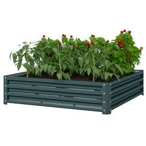 Galvanized 4x4 Steel <b>Frame</b> Raised Garden Bed Green for Vegetables Flowers <b>Plants</b> Herbs-Garden Buildings - Product Image 1