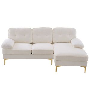 Divano Modulare a Tre Posti Semplice ed Elegante in Beige per Soggiorno - Product Image 2