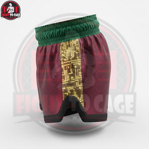 FIGHT CAGE GEARS Édition Or Bordeaux Qualité Supérieure Nouvelle Arrivée Short de Boxe Personnalisé en Polyester Respirant Équipement d'Entraînement - Product Image 3