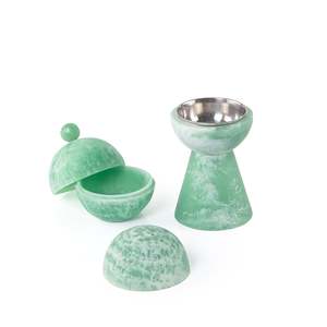 Ensemble brûleur d'encens en résine turquoise avec couvercle et support, porte-parfum d'ambiance pour la maison, utilisation toute saison - Product Image 3