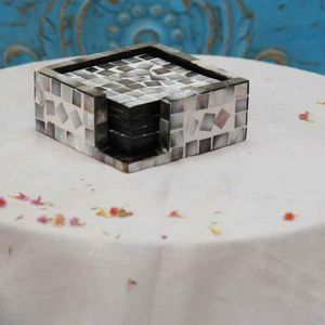 Posavasos de MDF con incrustaciones de nácar de alta demanda, posavasos de nácar, salvamanteles, posavasos con incrustaciones de nácar a precio de fábrica al por mayor - Product Image 4